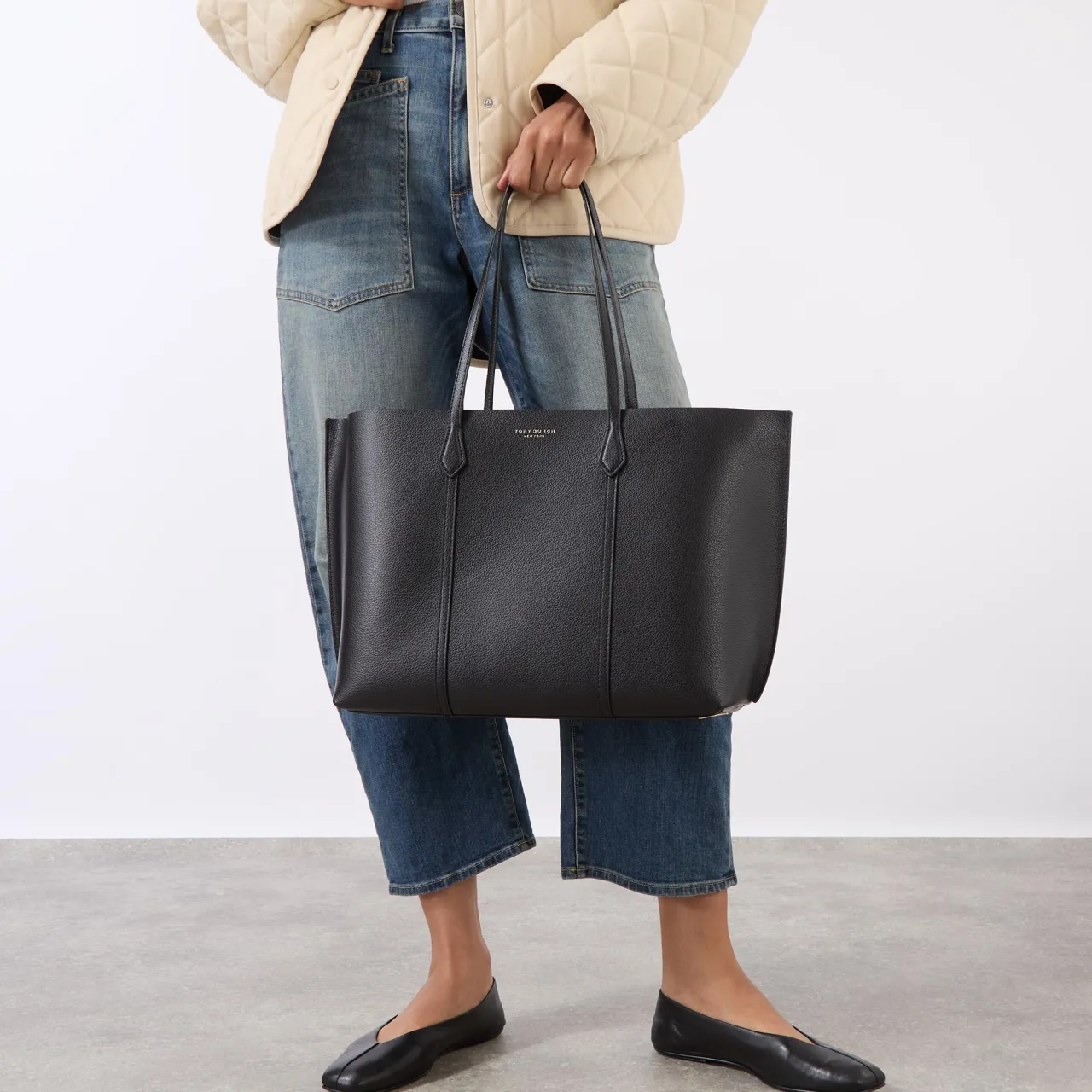 Outlet Perry Triple-Compartment Leather Tote Bag Women Tote Bags