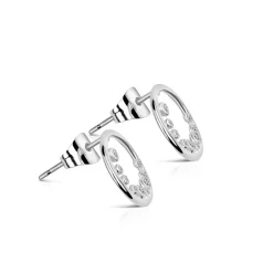 Hot Petite Circular Earrings with Clear Stones Women Earrings