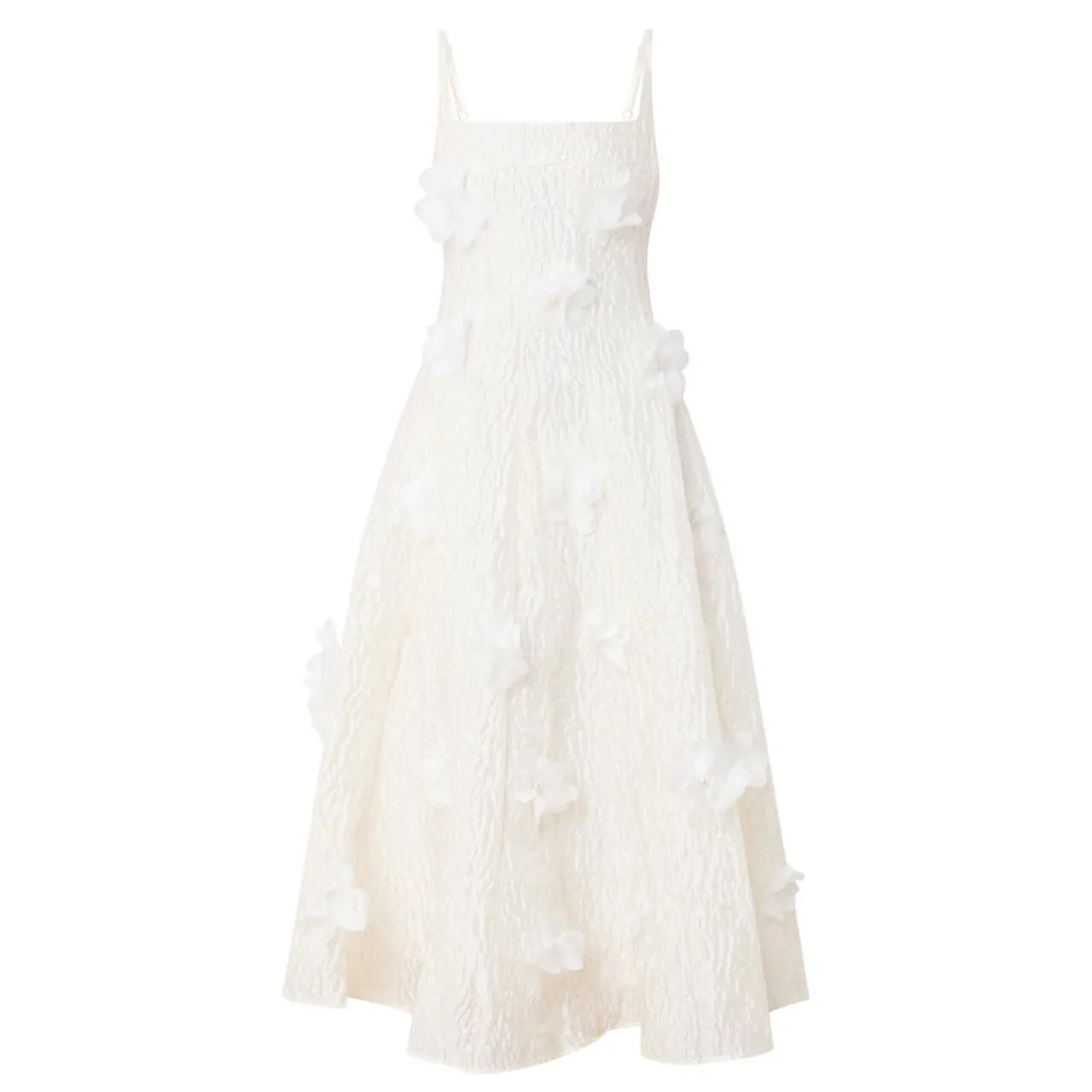Hot Petunia Flower Appliqué Flared Dress Women Dresses|Occasion Dressing