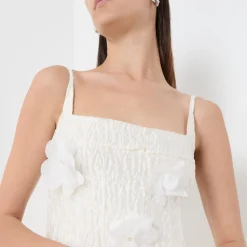 Hot Petunia Flower Appliqué Flared Dress Women Dresses|Occasion Dressing
