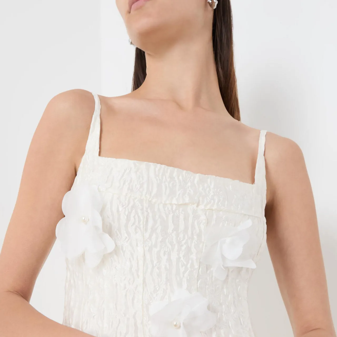 Hot Petunia Flower Appliqué Flared Dress Women Dresses|Occasion Dressing