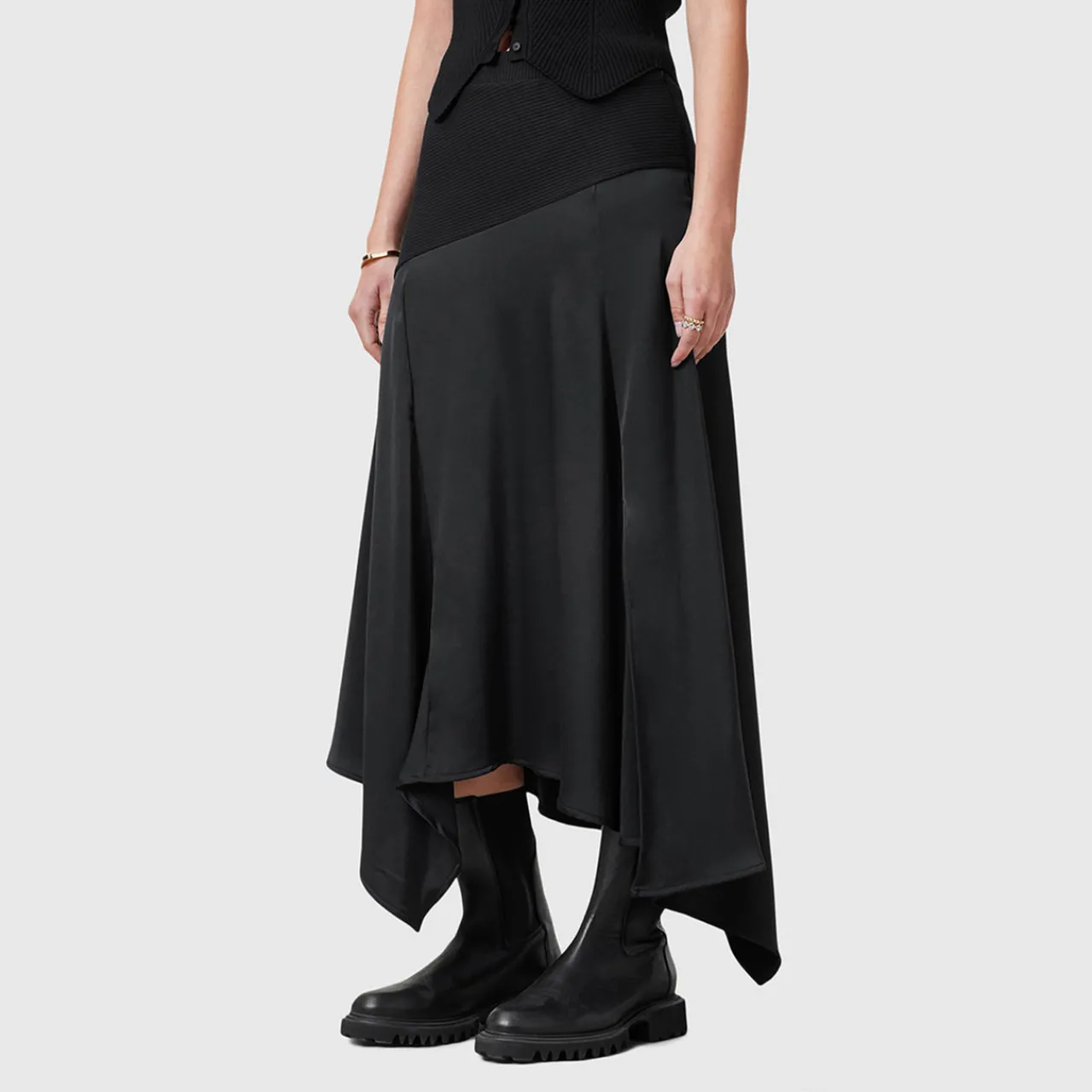 Discount Pia Asymmetric Satin Skirt Women Skirts