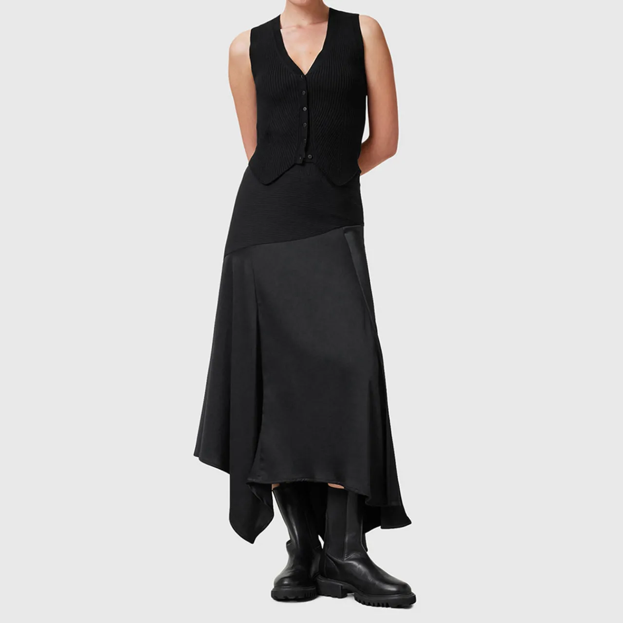Discount Pia Asymmetric Satin Skirt Women Skirts