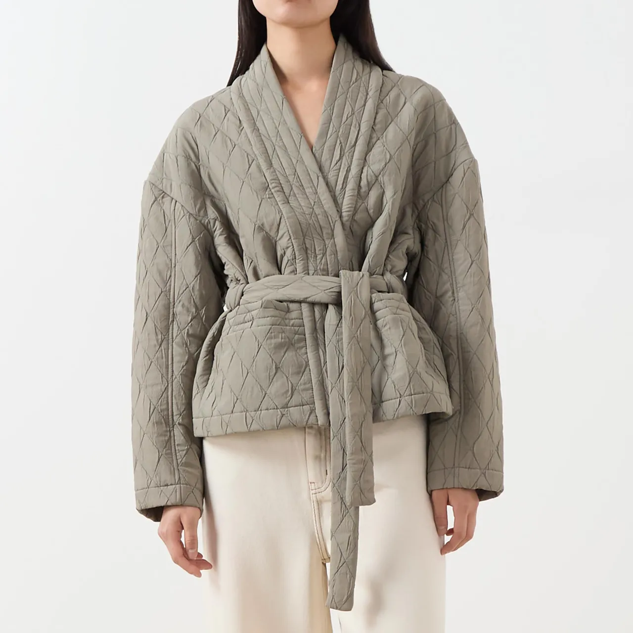 Best Pifita Diamond Quilted Belted Jacket Women Coats & Jackets