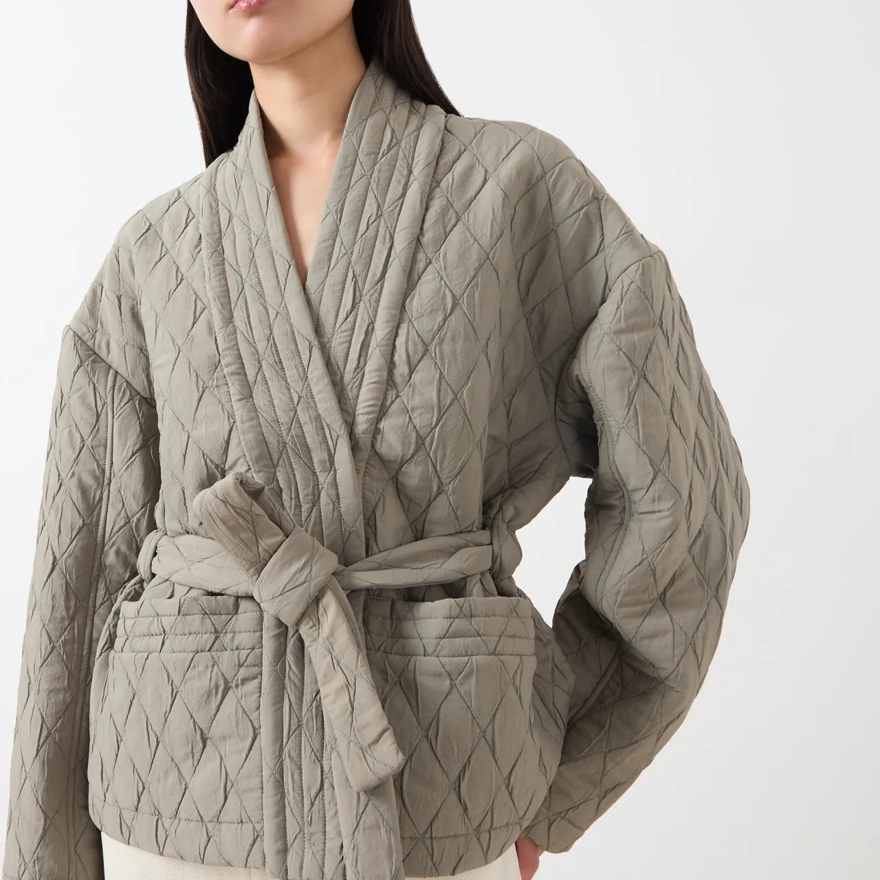 Best Pifita Diamond Quilted Belted Jacket Women Coats & Jackets