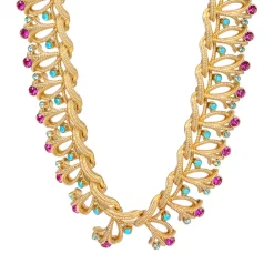 Online Pink & Turquoise Stone Choker Women Necklaces