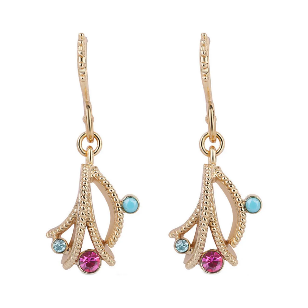 Best Pink & Turquoise Stone Drop Earrings Women Earrings