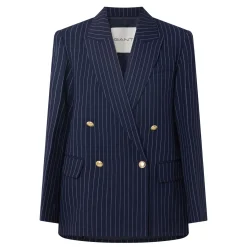 Sale Pinstripe Double-Breasted Blazer Women Coats & Jackets