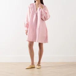 Online Pinstripe Kimono Mini Dress Women Dresses