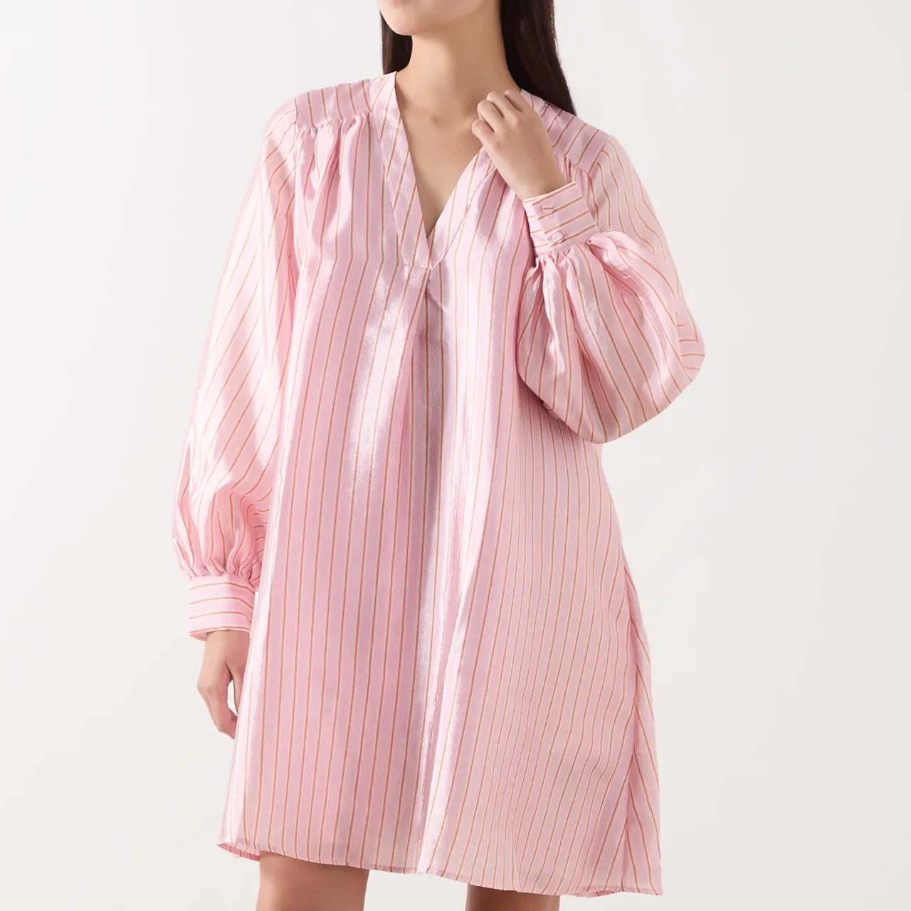 Online Pinstripe Kimono Mini Dress Women Dresses