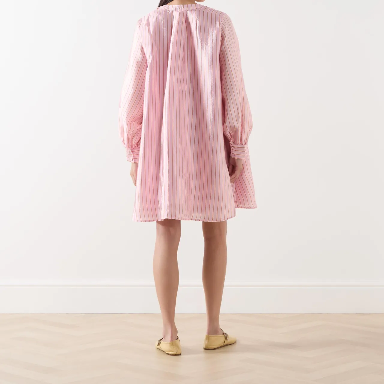 Online Pinstripe Kimono Mini Dress Women Dresses