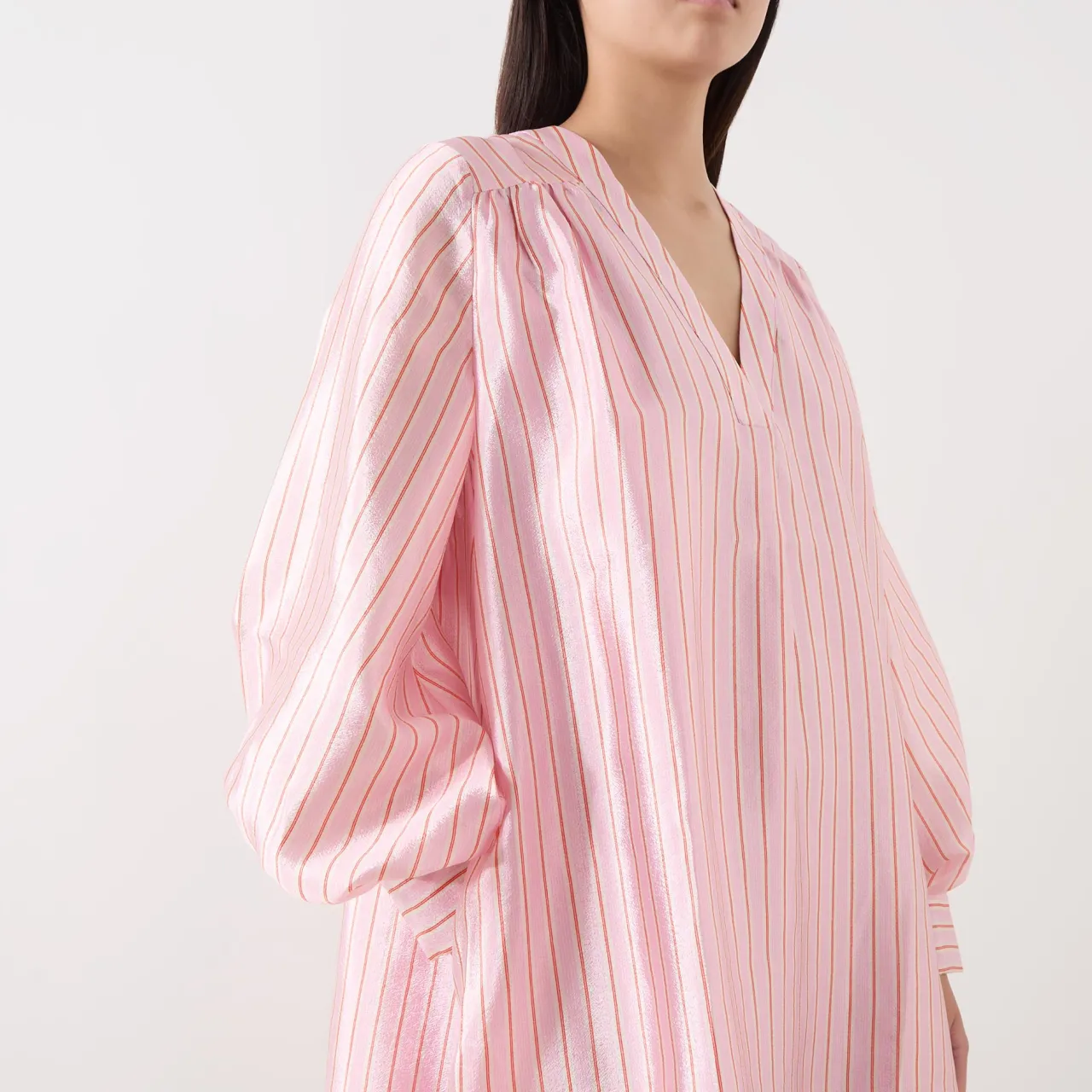 Online Pinstripe Kimono Mini Dress Women Dresses