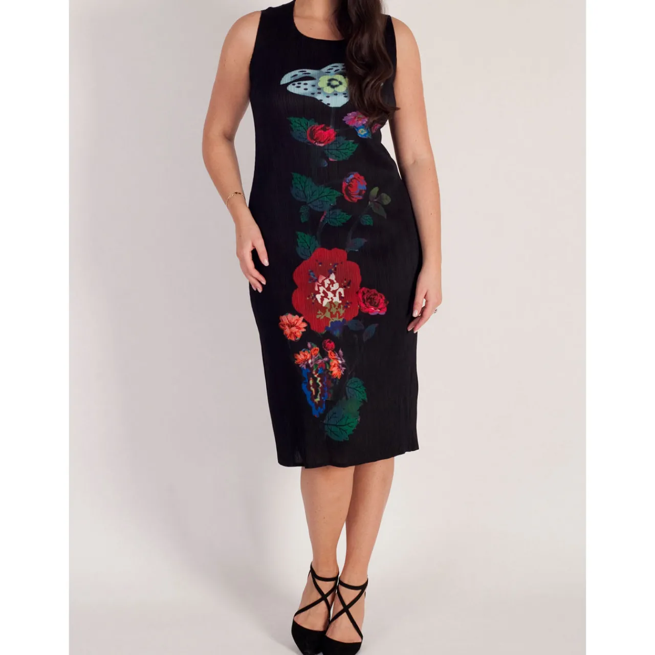 New Placement Floral Panel Dress Women Dresses