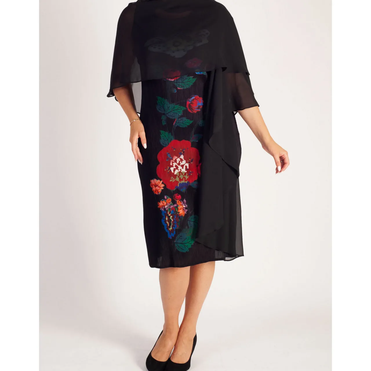 New Placement Floral Panel Dress Women Dresses
