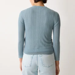 Online Pointelle Cable-Knit Cardigan Women Sweaters & Cardigans