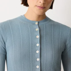 Online Pointelle Cable-Knit Cardigan Women Sweaters & Cardigans