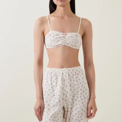Outlet Pointelle Floral Pyjama Top Women Sleepwear