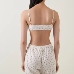 Outlet Pointelle Floral Pyjama Top Women Sleepwear