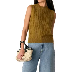 Online Pointelle Knitted Tank Top Women Sweaters & Cardigans