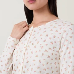 Outlet Pointelle Rose Long Pyjama Set Women Sleepwear