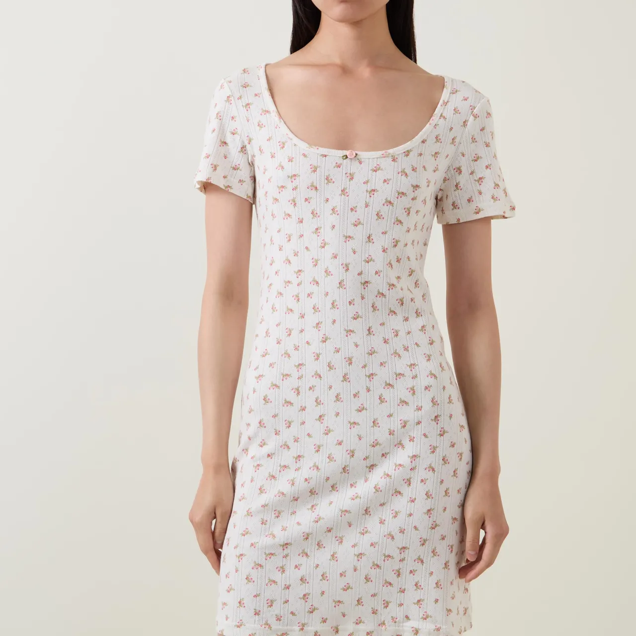 Pointelle Rose Night Dress Women Sleepwear