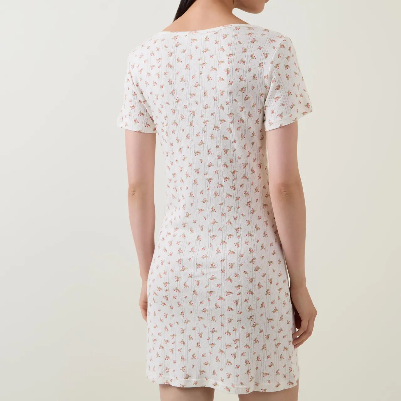Pointelle Rose Night Dress Women Sleepwear