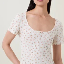 Pointelle Rose Night Dress Women Sleepwear