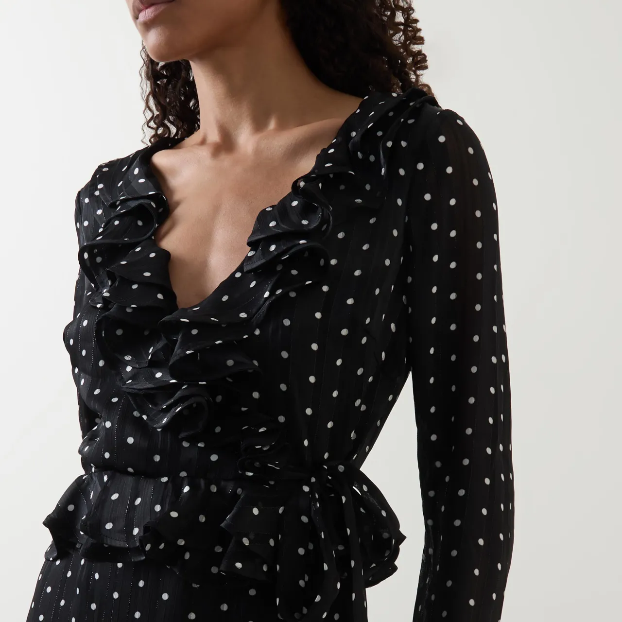 Hot Polka Dot Frill Mini Dress Women Dresses