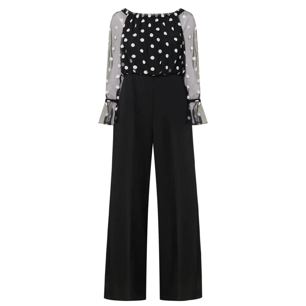 Sale Polka Dot Mesh Jumpsuit Women Jumpsuits