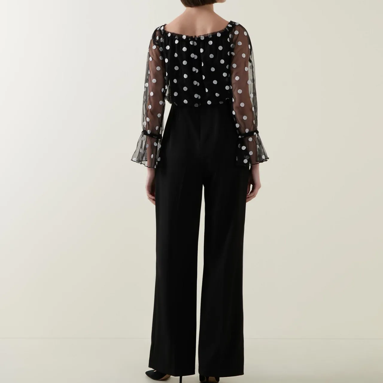 Sale Polka Dot Mesh Jumpsuit Women Jumpsuits