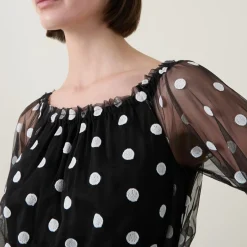 Sale Polka Dot Mesh Jumpsuit Women Jumpsuits