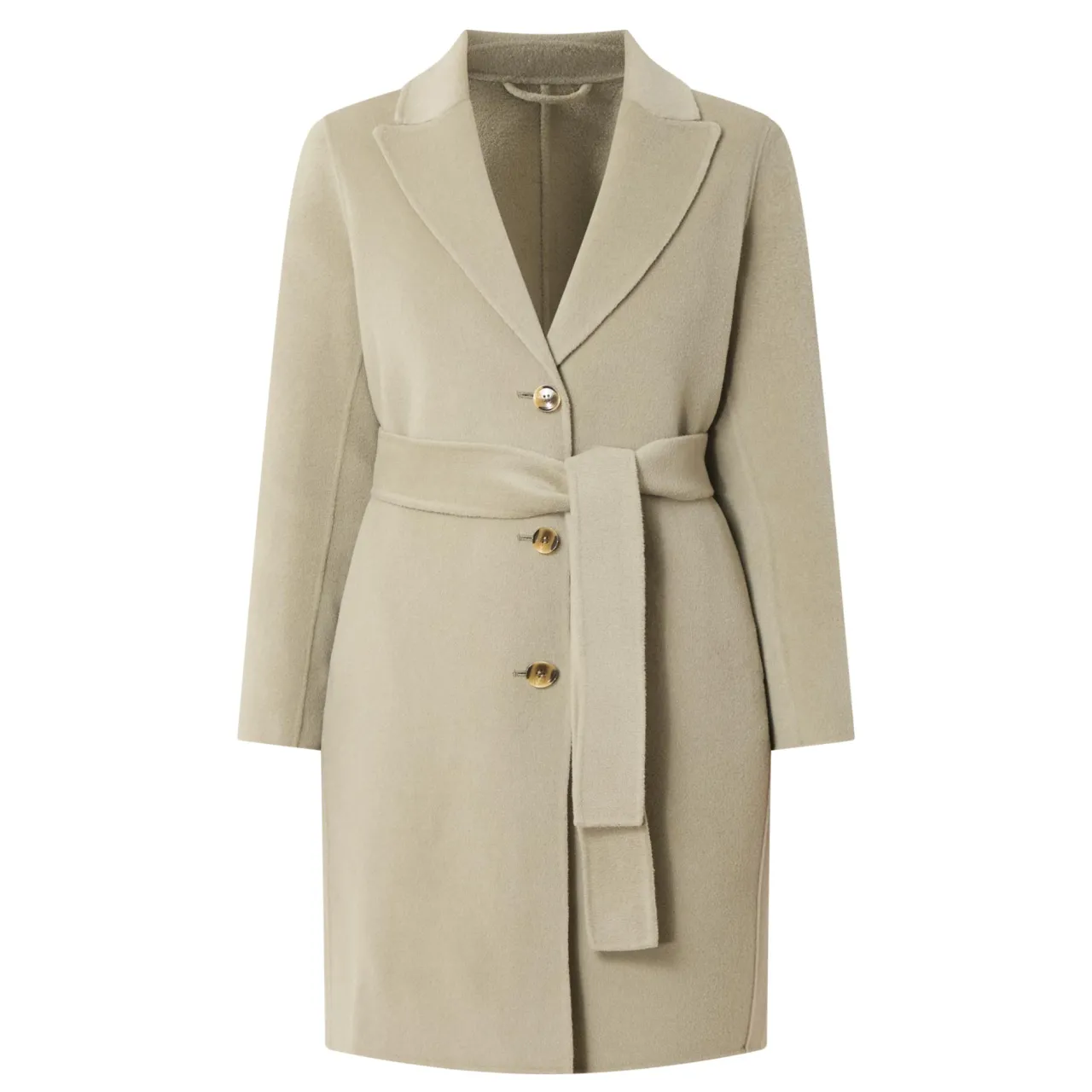 Discount Polka Single-Breasted Belted Coat Women Coats & Jackets