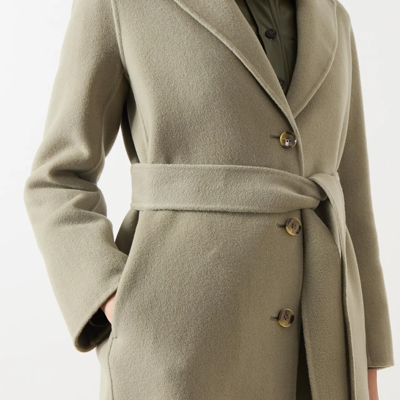 Discount Polka Single-Breasted Belted Coat Women Coats & Jackets