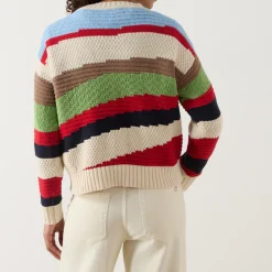Outlet Polo Asymmetric Stripe Sweater Women Sweaters & Cardigans