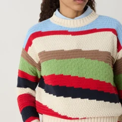 Outlet Polo Asymmetric Stripe Sweater Women Sweaters & Cardigans