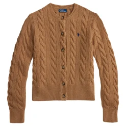Outlet Polo Player Logo Cable Knit Cardigan Women Sweaters & Cardigans