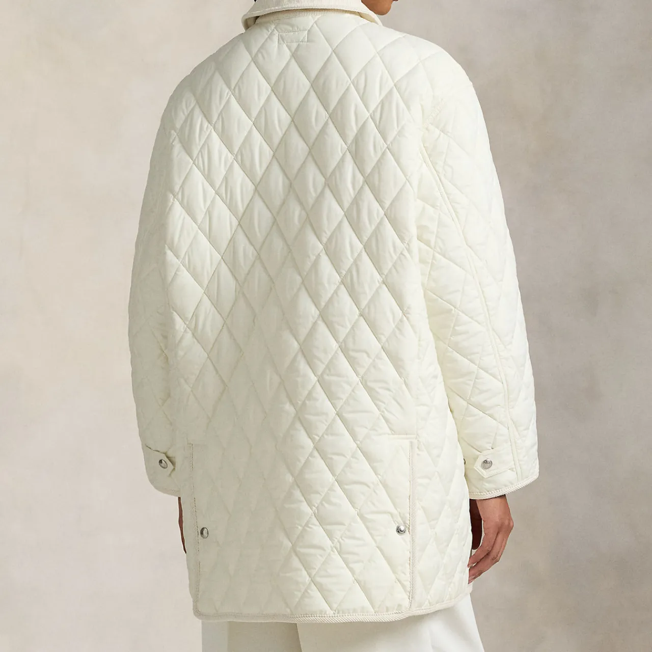 New Polo Player Logo Diamond Quilted Jacket Women Coats & Jackets