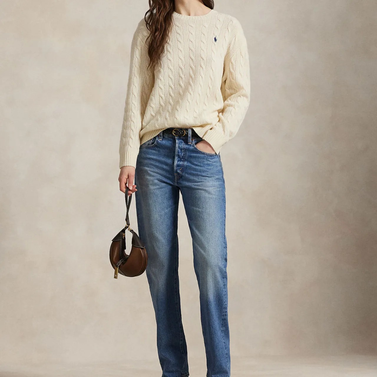Best Polo Player Logo Oversized Sweater Women Sweaters & Cardigans
