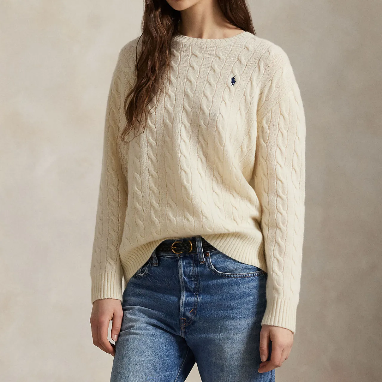 Best Polo Player Logo Oversized Sweater Women Sweaters & Cardigans
