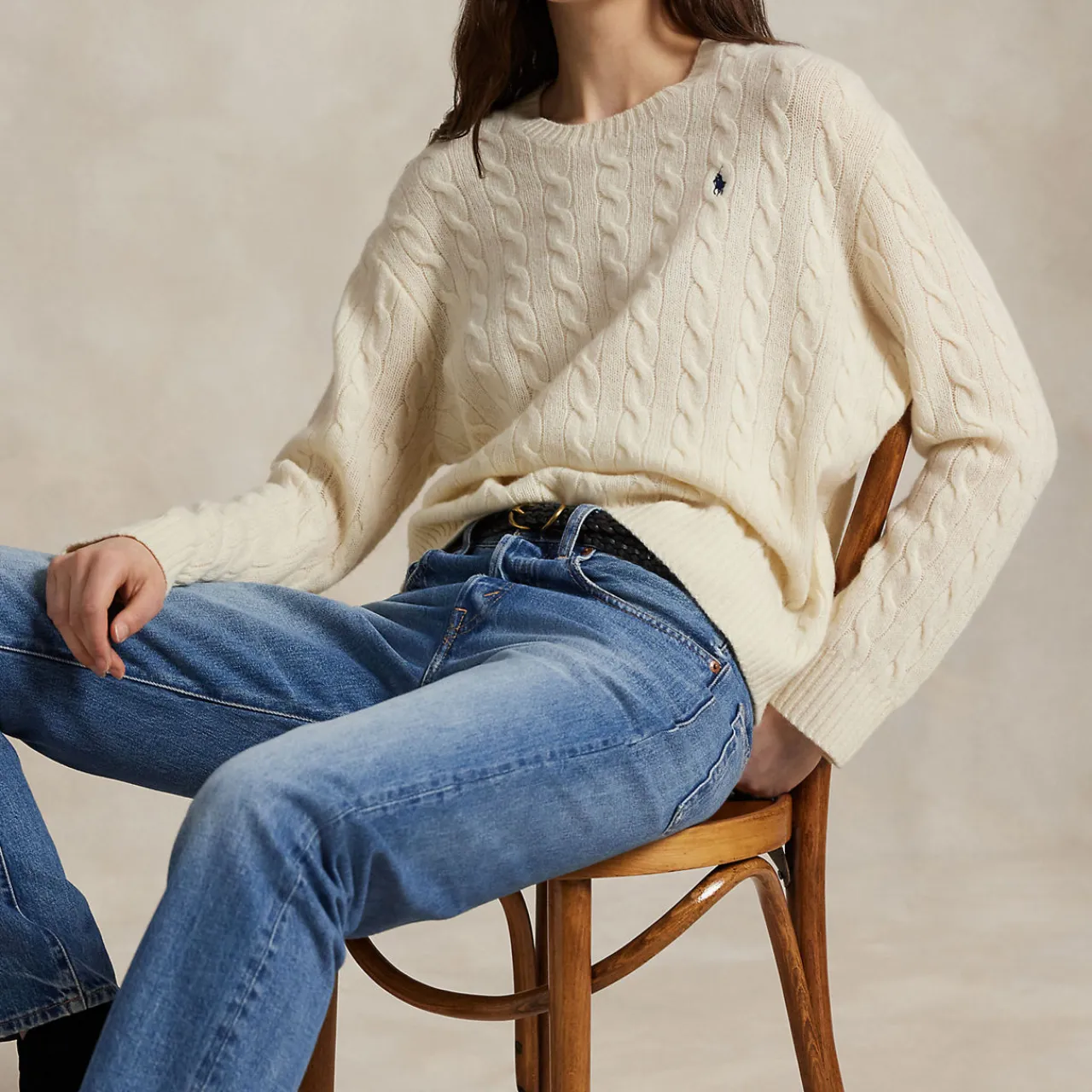 Best Polo Player Logo Oversized Sweater Women Sweaters & Cardigans