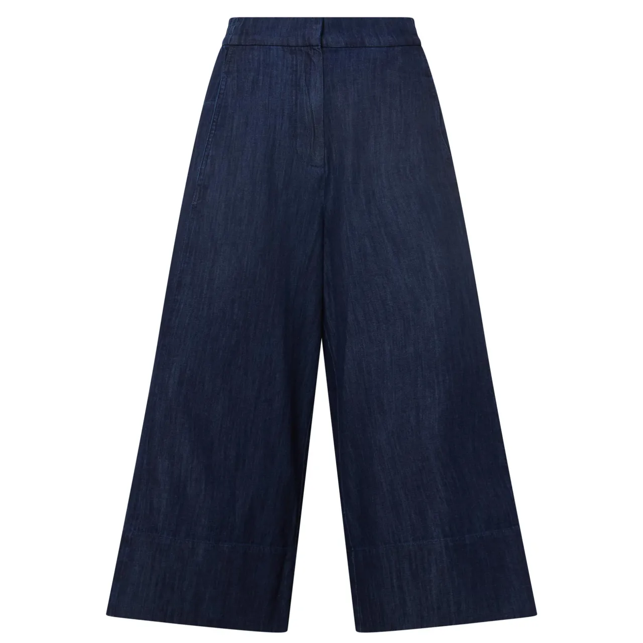 New Portia Wide Leg Denim Cropped Trousers Women Trousers & Shorts