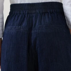 New Portia Wide Leg Denim Cropped Trousers Women Trousers & Shorts