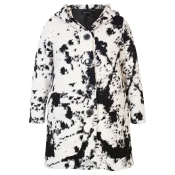 Printed Wool-Blend Hooded Coat Women Coats & Jackets