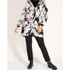 Printed Wool-Blend Hooded Coat Women Coats & Jackets