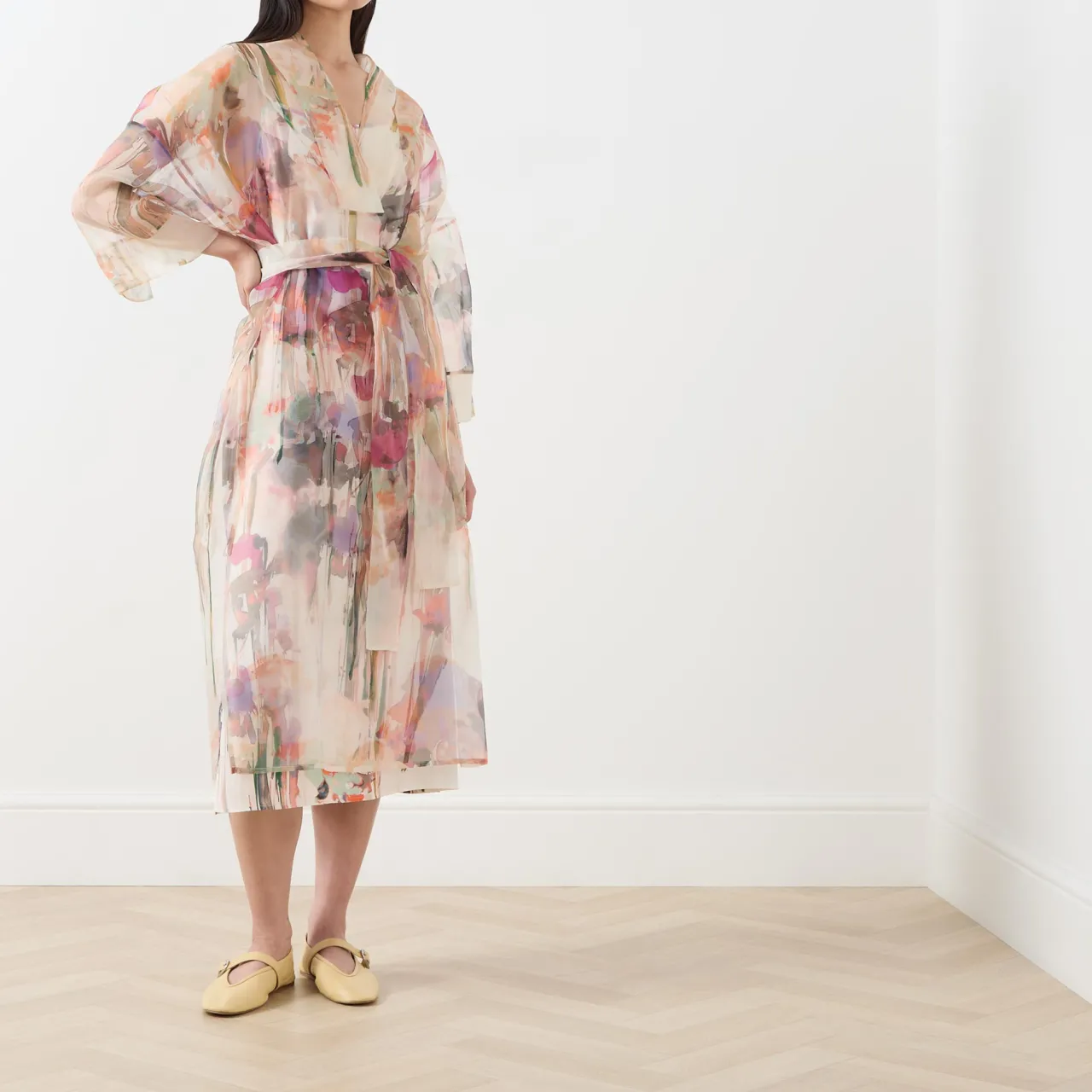 Sale Privet Floral Wrap Dress Women Dresses