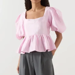 Outlet Puff Peplum Top Women Tops