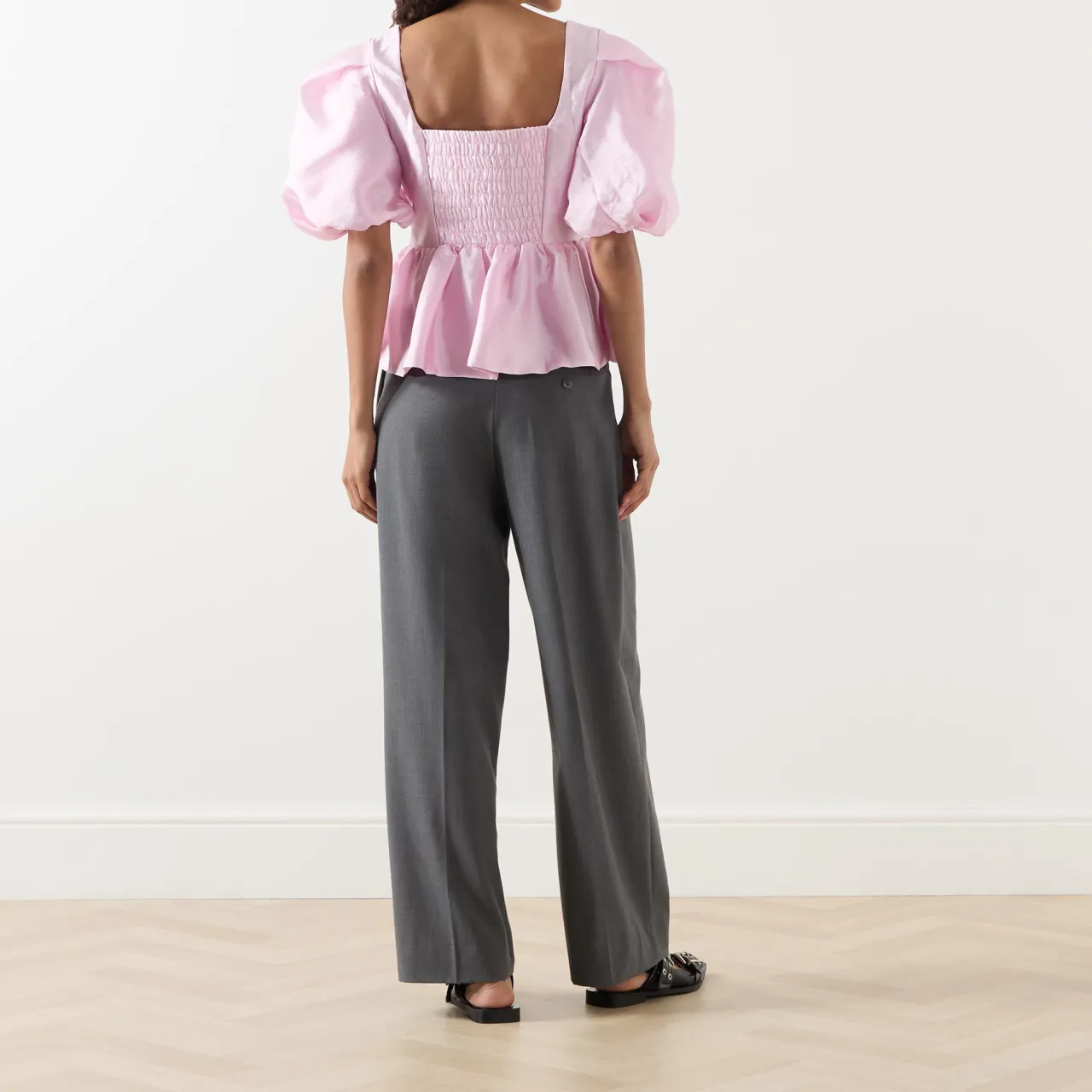 Outlet Puff Peplum Top Women Tops