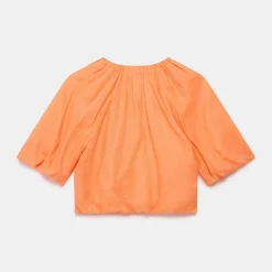 Best Puff Sleeve Gathered Top Women Tops