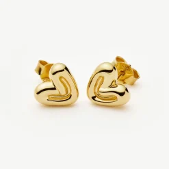 Clearance Puffy Heart 18kt Gold Vermeil Earrings Women Earrings