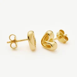 Clearance Puffy Heart 18kt Gold Vermeil Earrings Women Earrings